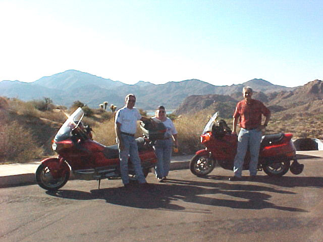 From left to right Mike Kanitsch and his wife and their '90 PC Scarlet O'Honda and Alex Vrenios with his '98 PC Kazesan